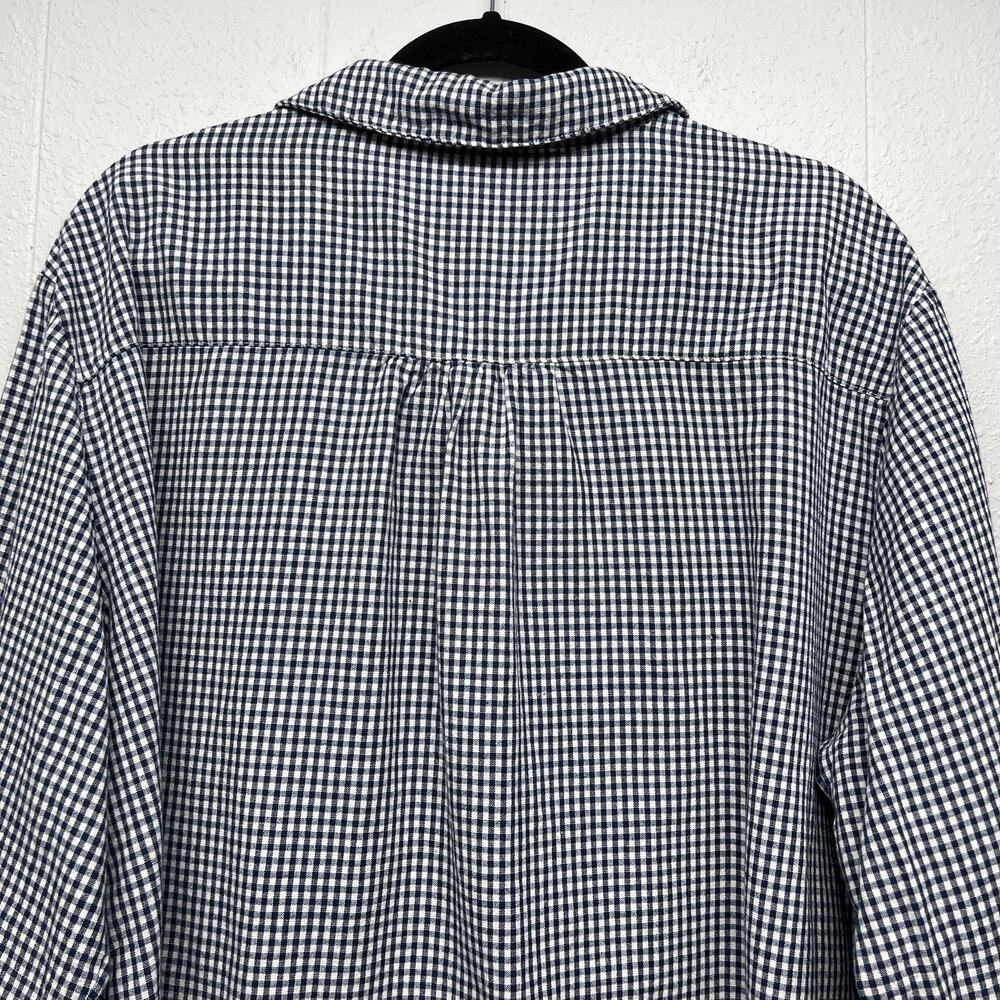 Buykud Linen Cotton Gingham Print Shirt Womens 2XL Breathable Casual Workwear - Picture 7 of 12